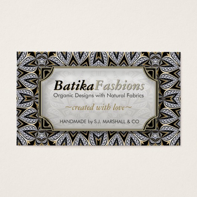 Mode Batika Exotique Cartes de visite tribaux mode (Devant)