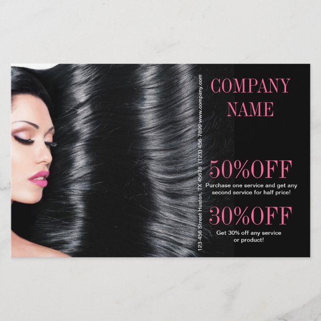 Mode Beauty Salon Friseur Friseur Stylist Flyer (Vorne)