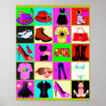 Mode Bekleidung Pop Art Poster<br><div class="desc">Mode Kleidung bunt Pop Art Poster</div>