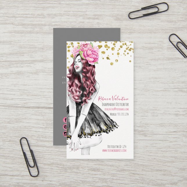 Mode Bekleidungskosmetik Salon Business Card Visitenkarte (Vorderseite/Rückseite Beispiel)