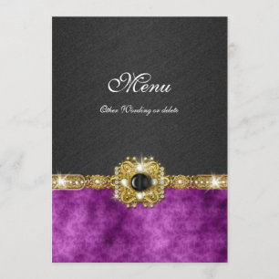 mode bling de damassé noire pourpre de menu