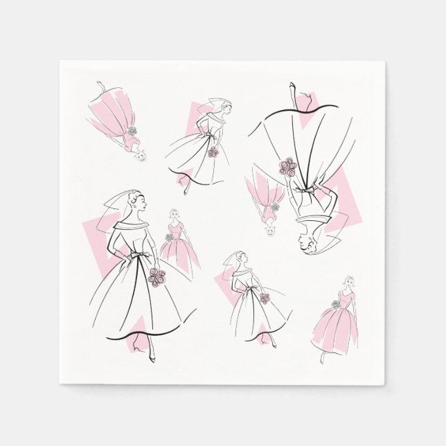 Mode Bride Pink Multi Papier Servietten (Vorderseite)