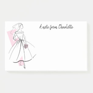 Mode Bride Pink Text Post-it-Notizen Post-it Klebezettel