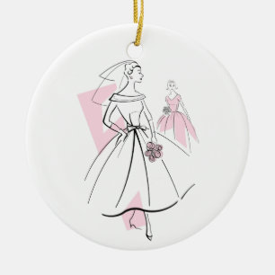 Mode Bride Pink Text Verzierung Keramik Ornament