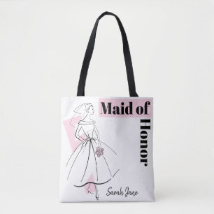Mode Bride Pink Trauzeugin Name pink zurück Tasche