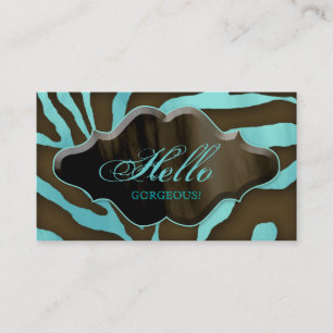 Mode Carte de visite Animal Zebra Bleu