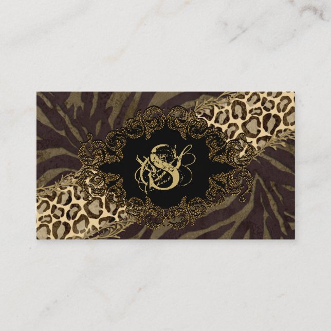 Mode Carte de visite Animal Zebra Suede Leopard (Devant)