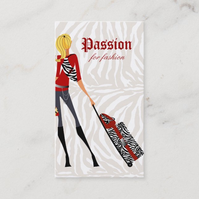 Mode Carte de visite sac à main valise Zebra 2 (Devant)