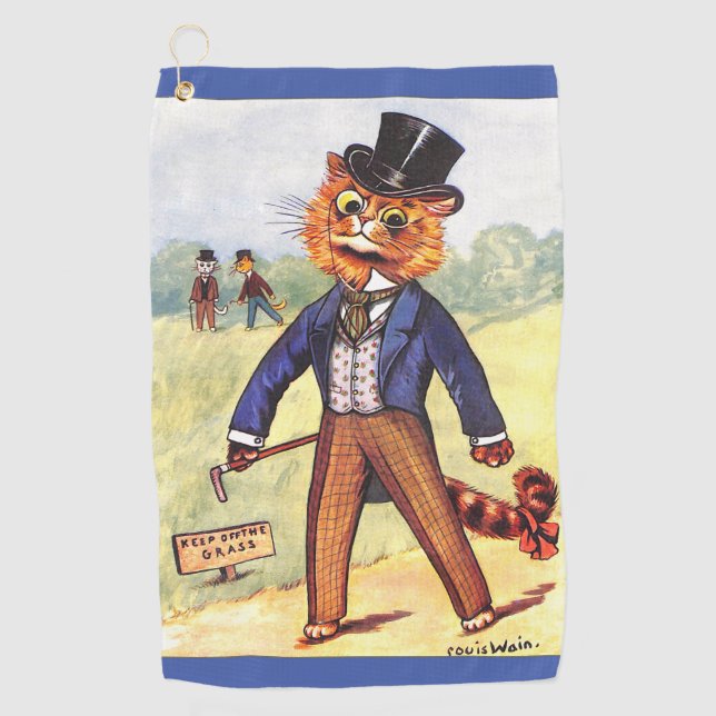 Mode Cat von Louis Wain Golfhandtuch (Vorderseite)