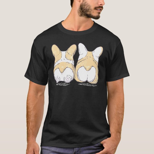 Mode Corgi Hintern Tier T-Shirt (Vorderseite)