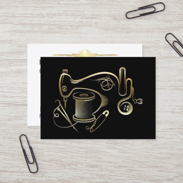 Mode, couture, Carte de visite Seamstress Version (Devant/Arrière en situation)