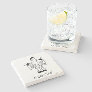 Mode-Dame Golfspielerin mit Golfschläger aus den 1 Steinuntersetzer