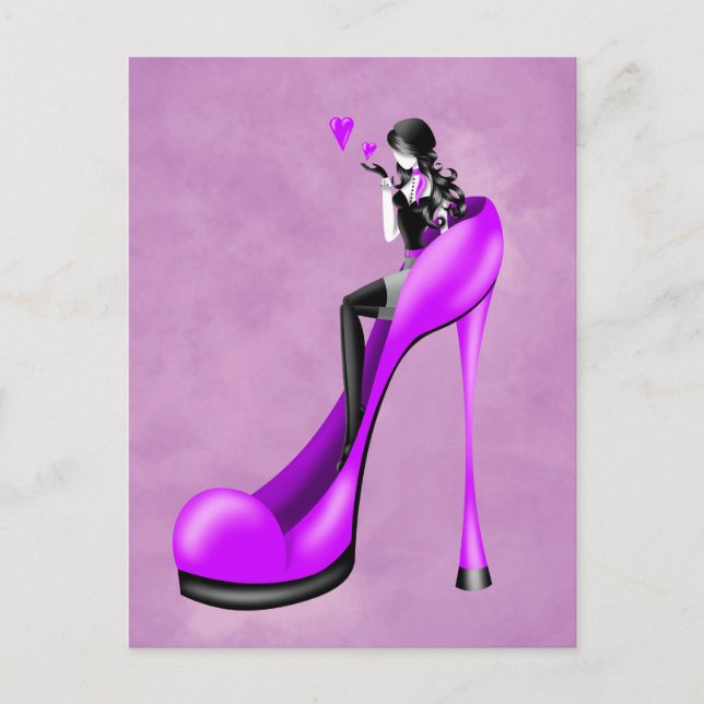 Mode-Dame mit Stöckelschuhen  Postkarte (Vorderseite)