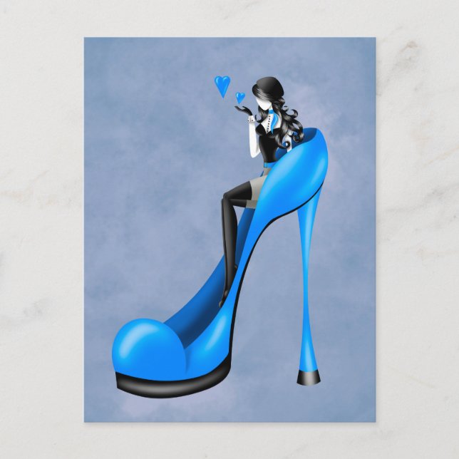Mode-Dame mit Stöckelschuhen  Postkarte (Vorderseite)