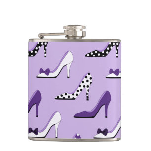 Mode-Dame Purple Heels Flachmann