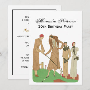 Mode der 1920er Jahre Modische Damen beim Golfspie Einladung