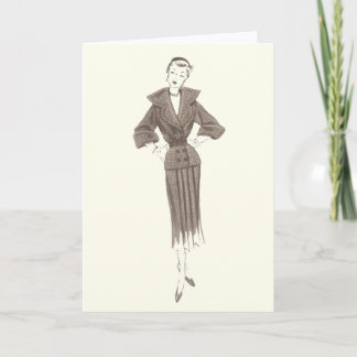 mode des années 1950 - carte de salutation ou de