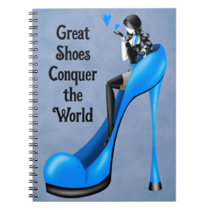 Mode-Diva in Stiletto Blau Notizblock