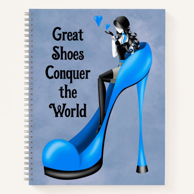 Mode-Diva in Stiletto blau  Notizbuch (Vorderseite)