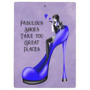 Mode-Diva in Stiletto Dunkelblau Klemmbrett
