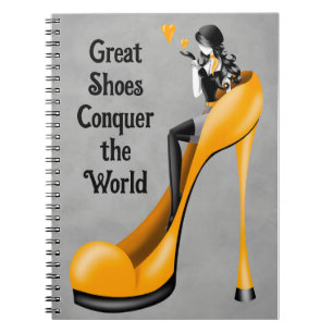 Mode-Diva in Stiletto-Gelb Notizblock