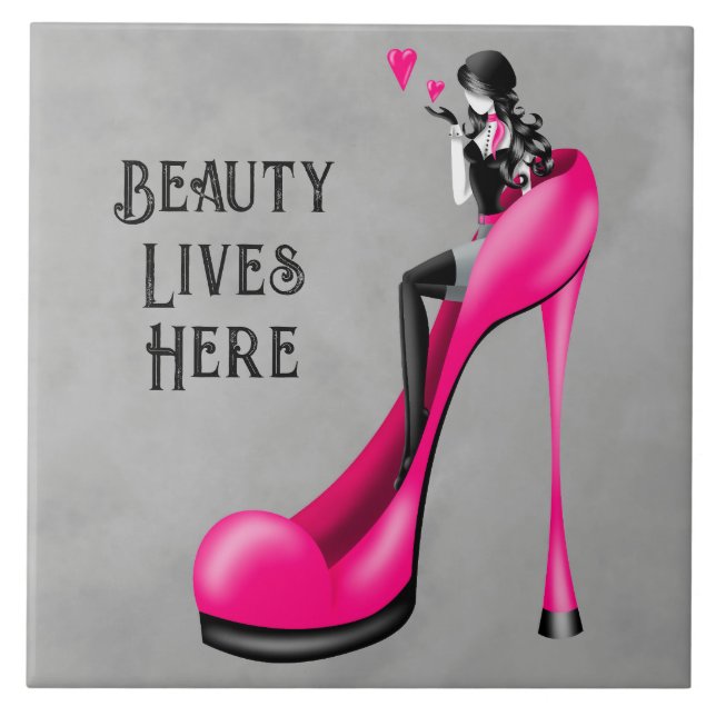 Mode-Diva in Stiletto Pink Fliese (Vorderseite)
