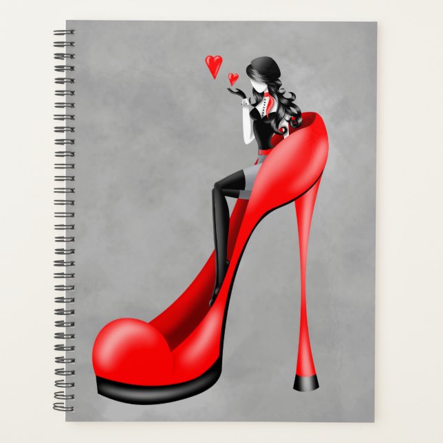 Mode-Diva in Stiletto Rot Planer (Vorderseite)
