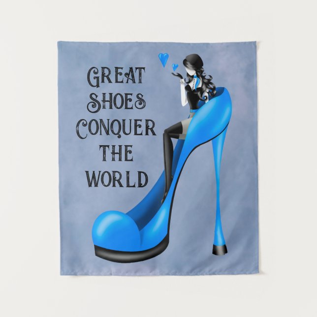 Mode Diva in Stiletto Wandteppich (Vorderseite)