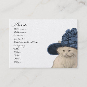 Mode Diva Vintage Kitty Chat Carte de visite Bleu