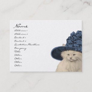 Mode Diva Vintage Kitty Chat Carte de visite Bleu