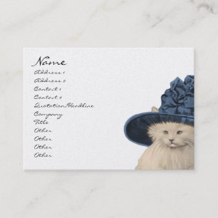 Mode Diva Vintage Kitty Chat Carte de visite Bleu