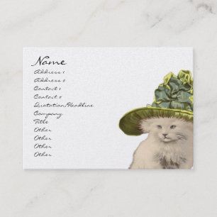 Mode Diva Vintage Kitty Chat Cartes de visite Lime