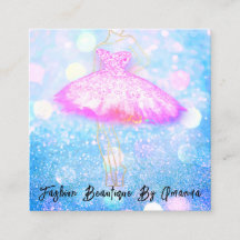 Mode Dress Logo QR Code Glitzer Rosa Kleid Blau