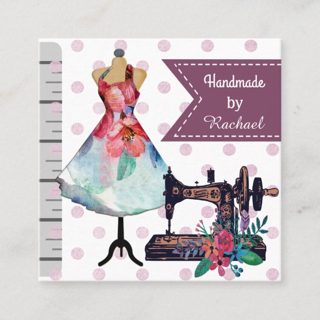 Mode-Entwurf und handgemachtes Handwerk Quadratische Visitenkarte (Vorderseite)