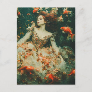 Mode Fotografie und Goldfish Postkarte