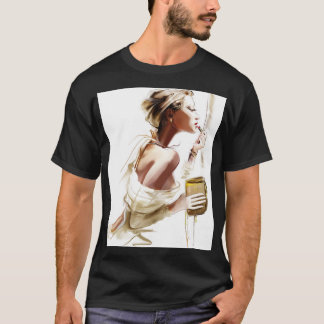 Mode Frau: Stilvolles, zeitgenössisches Portrait. T-Shirt