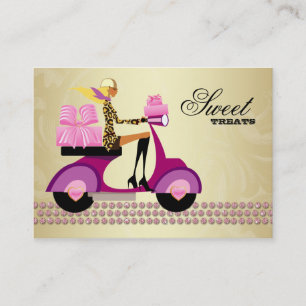 Mode-Geschenk-Roller-Mädchen-Schmuck-Rosa-Gold Visitenkarte