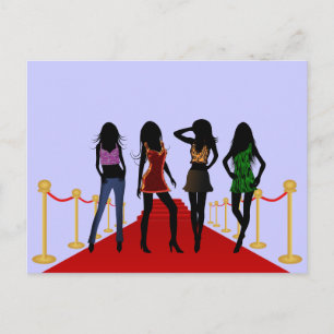 Mode-Girls auf der Roten Teppich-Postkarte Postkarte
