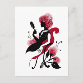 Mode Glamour schöne grafische Illustration Postkarte