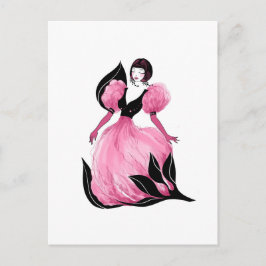 Mode Glamour schöne Wasserfarben-Illustration Postkarte