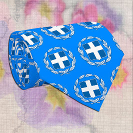 Mode Griechenland Emblem Krawatte, blaue griechisc Krawatte