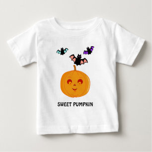 Mode Halloween Fledermäuse & Kürbis Baby T-shirt