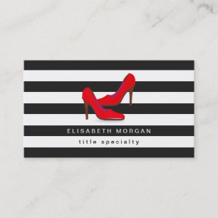 Mode Hot Red High Heels Shoes - Klassische Streife Visitenkarte