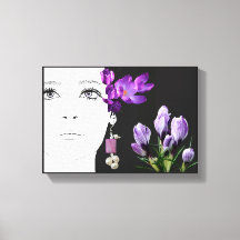 Mode Illustration floraler lila Crocus gürtlich