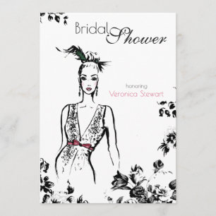 Mode-Illustrations-Brautparty Einladung