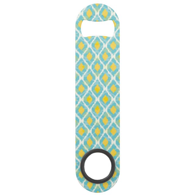 Mode jaune bleue d'ikat tribal moderne (Devant)