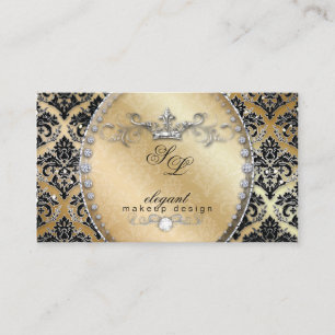 Mode Jewelry Makeup Artist Damask Crown Cool Visitenkarte