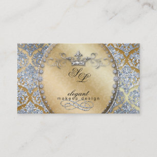 Mode Juwelier Makeup Künstler Damask Kronen Cool Visitenkarte