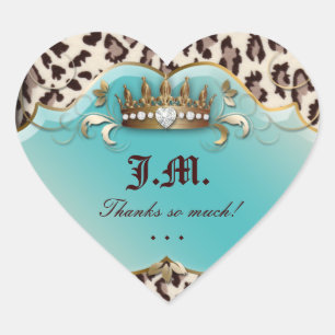 Mode-Leopard-Aufkleber-Schmuck-Spitze-Gold Herz-Aufkleber