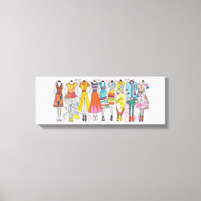 Mode liebt Kunst drucken farbenfrohe Modebilder Leinwanddruck (Vorderseite)